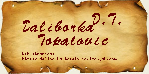 Daliborka Topalović vizit kartica